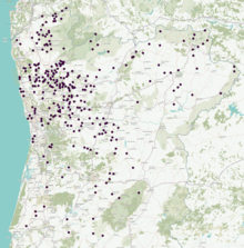 Towns with Germanic toponyms in Portugal Toponimos germanicos em Portugal.png