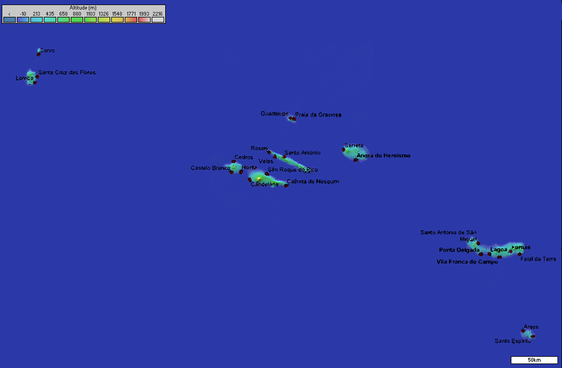 Landkarten Der Azoren Maps Of The Azores