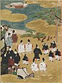 Tosa Mitsunobu - The Pilgrimage to Sumiyoshi (Miotsukushi), Illustration to Chapter 14 of the Tale of Genji (Genji monogatari) - 1985.352.14.A - Arthur M. Sackler Museum.jpg