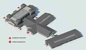 Rendering of the Ocosta Elementary School campus Tsunami resistant school Ocosta Elementary.jpg