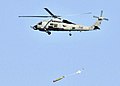 US Navy 090622-N-2638R-002 An SH-60B Sea Hawk helicopter assigned to the Warlords of Helicopter Anti-Submarine Squadron Light (HSL) 51 drops a MK-46 recoverable exercise torpedo.jpg