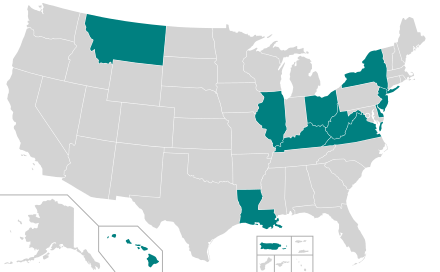 U.S. states and territories that have declared Election Day a holiday