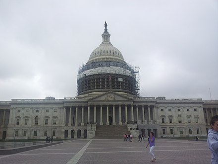 Capitol dome and rotunda under renovation in May 2016