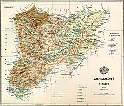 magyarország térkép vas megye Vas vármegye – Wikipédia magyarország térkép vas megye