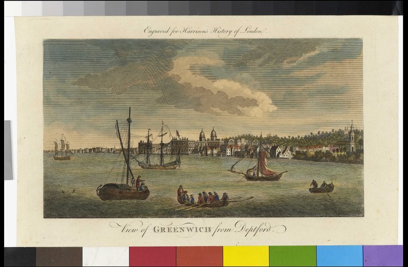 File:View of Greenwich from Deptford. Engraved for Harrison's History of London RMG PU2193.tiff