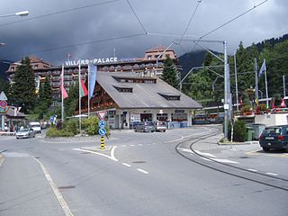 Villars-sur-Ollon village in Vaud, Switzerland