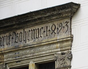 The date 1493 on the earliest Renaissance window in Bohemia. One of the windows of Vladislav Hall in Prague Castle.