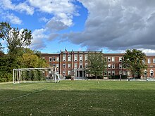 The senior entrance of Webster Groves High School, completed in 1927. Photo taken 2023. WGHSseniorentrance.jpg