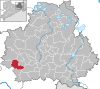 Location of the municipality of Wachau in the Bautzen district