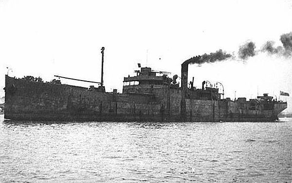 RFA War Nawab, one of the old tankers to be used as Fire ships as part of Operation Lucid