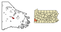 Location of Washington in Washington County, Pennsylvania