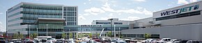 WestJet's headquarters is based at Calgary International Airport. WestJetHQ.jpg