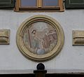 Westerndorfer Straße 7; Bauernhaus, Einfirsthof, zweigeschossiger Flachsatteldachbau mit Kniestock, Putzgliederungen, Laube und Heiligennischen, 1886. This is a picture of the Bavarian Baudenkmal (cultural heritage monument) with the ID D-1-87-132-70 (Wikidata)