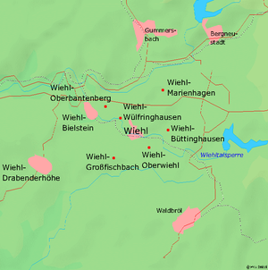 Karte mit wichtigen Ortsteilen