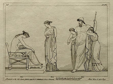 Thetis e palez Aglaia hag Hefesto Tresadenn graet e 1795 gant Tommaso Piroli (1752–1824), diwar un dresadenn all gant John Flaxman e 1793 evit un embannadur eus an Ilias