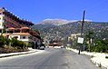 The Syrian town of Kessab, with the peak of Mount Aqra (Turkey) in the background