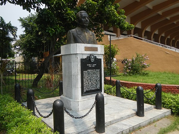 Bust of Elpidio Quirino next to the grandstand