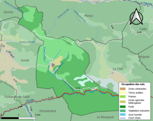 Kolorowa mapa przedstawiająca użytkowanie gruntów.