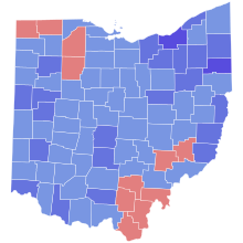 1962 United States Senate election in Ohio results map by county.svg