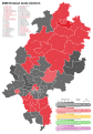 2008 Hessian state election, Red is SPD, Black is CDU,