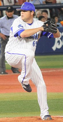 20150723 Michael Justin 'Mike' Zagurski pitcher of the Yokohama DeNA BayStars, at Yokohama Stadium.jpg