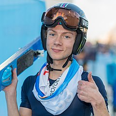 Andrew Urlaub bei der Nordischen Ski-WM 2019 in Seefeld in Tirol