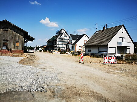 2020 08 09 Neubau der Eisenbahnstraße beim Wohnplatz Bahnhof Königshofen (Lauda Königshofen) beim namengebenden Bahnhof Königshofen (Baden) 02