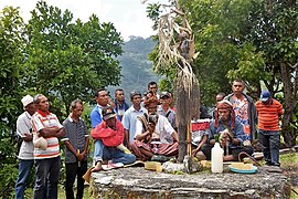Tara-Bandu-Zeremonie in Hatuquessi auf einem Fatuk Bossok
