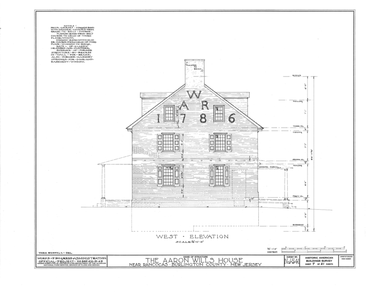 File:Aaron Wills House, Rancocas, Burlington County, NJ HABS NJ,3-RANC.V,3- (sheet 7 of 21).png