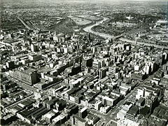 Aerial of Melbourne, 1956