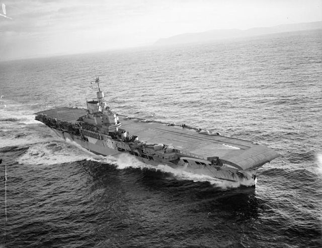 HMS Victorious, on which More saw service during the Second World War