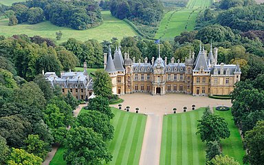 Aerial view of Waddesdon from the north