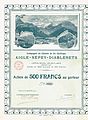 Aandeel in spoorwegmaatschappij Aigle-Sépey-Diablerets, 1911