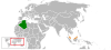 Location map for Algeria and Malaysia.