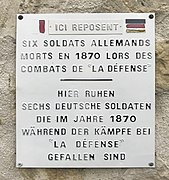 Plaque honorant les soldats allemands morts en 1870.