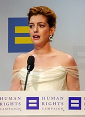 Hathaway at the 2018 Human Rights Campaign dinner in Washington, D.C.