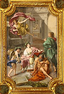 Anton Raphael Mengs, The Triumph of History over Time (Allegory of the Museum Clementinum), ceiling fresco in the Camera dei Papiri, Vatican Library, 1772 - M0tty.jpg