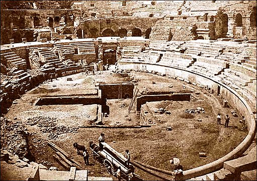 Arènes de Nîmes fouilles de 1866