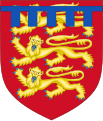 Arms of Alphonso, Earl of Chester (3rd son of King Edward I (by his first wife Eleanor of Castile), predeceased father): Royal arms of King Edward I (Plantagenet), a label of five points azure for difference