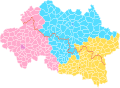 Arrondissement Vichy od 1942 do 2016 (žluté)