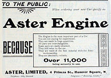 Aster - Hanover Square, Commercial advertisement claiming 11,000 users, March 1906 Aster advert, Hanover Square, 11,000 users, March 1906.jpg