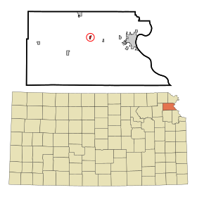 Atchison County Kansas Incorporated and Unincorporated areas Lancaster Highlighted.svg