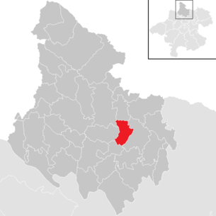 Lage der Gemeinde Auberg im Bezirk Rohrbach (anklickbare Karte)