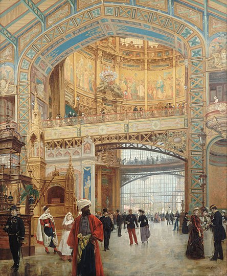 Interior of the central dome of the Galerie des machines, by Louis Béroud (1889)