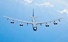 A USAF Boeing B-52 Stratofortress B-52H Stratofortress bombers fly over the Pacific Ocean.jpg