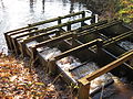 Hölzerne Kaskaden-Fischtreppe am Rantzauer See in Barmstedt