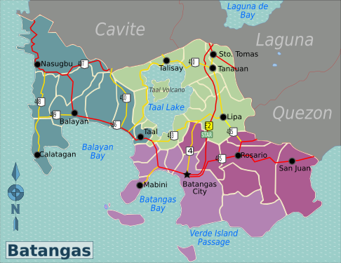 Wikivoyage map for Batangas