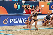 Deutsch: Beachhandball Europameisterschaften 2019 (Beach handball Euro); Tag 6: 7. Juli 2019 – Spiel um Platz Drei, Frauen, Kroatien-Niederlande 0:2 (14:23, 20:22) English: Beach handball Euro; Day 6: 7 July 2019 – Women's Bronze Medal Match – Croatia-Netherlands 0:2 (14:23, 20:22)