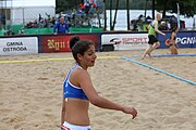 Deutsch: Beachhandball Europameisterschaften 2019 (Beach handball Euro); Tag 3: 4. Juli 2019 – Frauen,Platzierungsrunde Gruppe III, Zypern-Türkei 0:2 (14:24, 22:23) English: Beach handball Euro; Day 3: 4 July 2019 – Women Consolation Round Group III – Cyprus-Turkey 0:2 (14:24, 22:23)