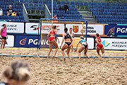 Deutsch: Beachhandball Europameisterschaften 2019 (Beach handball Euro); Tag 5: 6. Juli 2019 – Frauen, Halbfinale, Kroatien-Dänemark 1:2 (12:19, 17:10, 4:7) English: Beach handball Euro; Day 5: 6 July 2019 – Semifinal Men – Croatia-Denmark 1:2 (12:19, 17:10, 4:7)